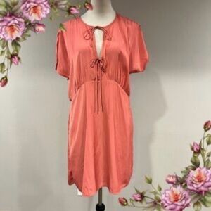 a new day Coral Tie-Front Dress